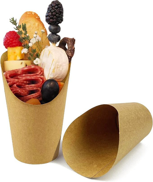 CAMKYDE 50 Pcs French Fries Holder, 12oz Disposable Paper French Fry Cups Charcuterie Cups for all Occasions (12oz)