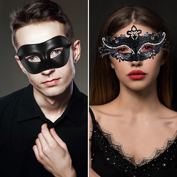 OIDEA Masquerade Mask for Couple - Roman Greek Venetian Mask Halloween Prom Party Costume Ball Mardi Gras Mask for Women Men