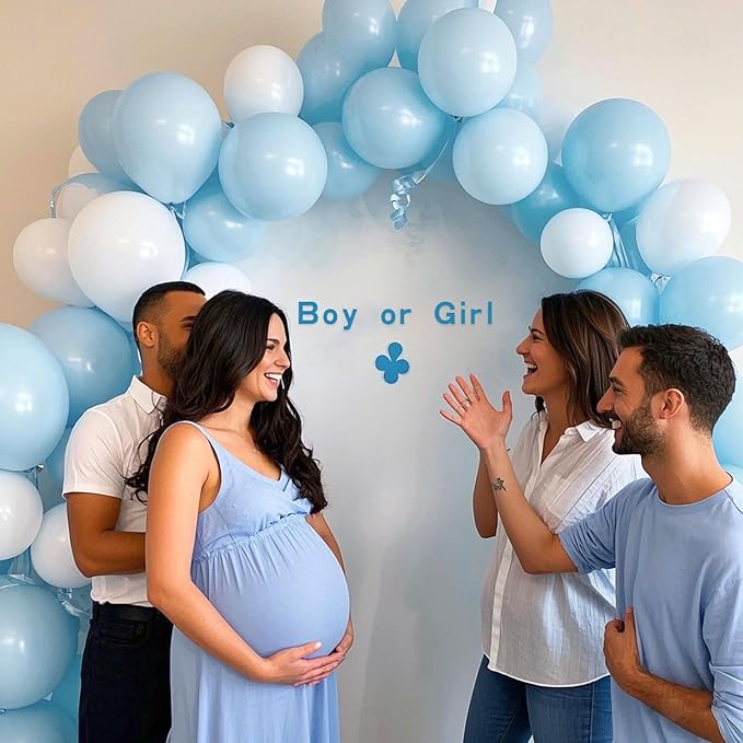 Pastel Blue Balloons 145 pcs Light Blue Balloons Different Sizes of 18 12 10 5 Inch Baby Pastel Sky Aqua Blue Balloon Arch Kit Garland for Graduation Gender Reveal Birthday Party Decorations