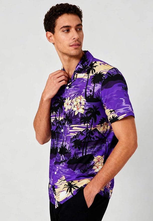 Cromoncent Matching Hawaiian Outfits for Family, Dad and Son Matching Luau Beach Tropical Shirts Mommy Daughter Tropical Sets