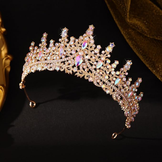 Tiara for Women Crystal Queen Crowns Rhinestone Princess Tiaras for Girl Wedding Headband for Bride Hair Accessories for Halloween Costume Birthday Party Prom Mother's Gifts