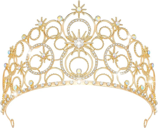 Crystal Crowns for Women, Crystal Bubble TiaraBride Royal Queen Headband Princess Headpieces for Women Bridal Wedding Prom Birthday Party Crowns