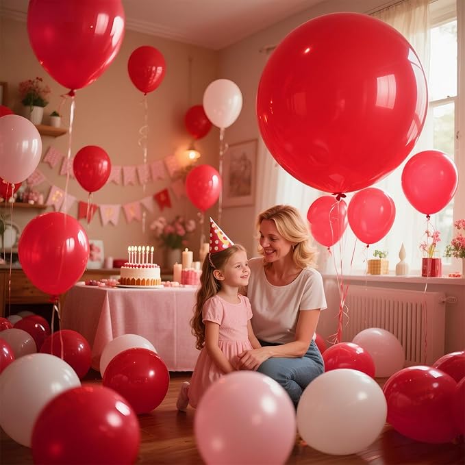 KAWKALSH Red Balloons, 9pcs 36 Inch Red Latex Balloons for Garland or Balloon Arch as Birthday Party Wedding Baby Shower Decorations