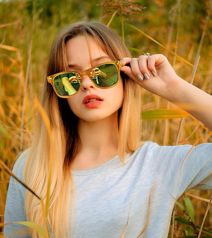Fsmiling Red Sunglasses Bulk Adult Party Sunglasses 80s Glasses Shades for Men Women Christmas-15Pack,UV Protection