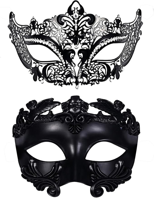 OIDEA Masquerade Mask for Couple - Roman Greek Venetian Mask Halloween Prom Party Costume Ball Mardi Gras Mask for Women Men
