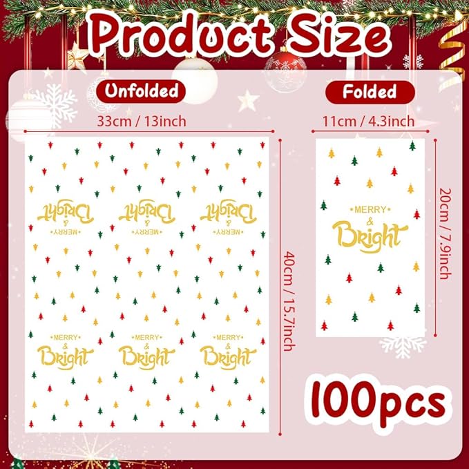 100 PCS Christmas Napkins Disposable Christmas Paper Napkins Decorative Chrismas Dinner Napkin Christmass Cocktail Napkins Xmas Holiday Napkin Guest Hand Towel for Xmas Party Dinner Kitchen Bathroom