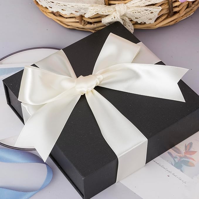 1 1/2 Inch Ivory Solid Satin Ribbon, 50 Yards Craft Fabric Ribbon for Gift Wrapping Floral Bouquets Wedding Party Decoration