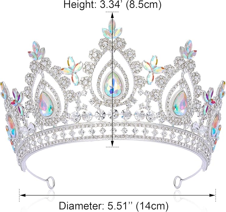 SWEETV Queen Crown for Women,Wedding Tiara for Bride,Princess Tiara,Quinceanera Pageant Crown Diadem