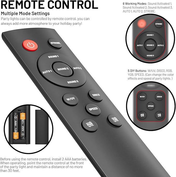 Disco Ball Party Lights Disco Light Sunset Lamp Projector with White+RGB+UV+YGB Modes LED Strobe DJ Stage Lights for TIK Tok Live Photography Parties Home Room Dance Birthday Christmas Halloween Decor