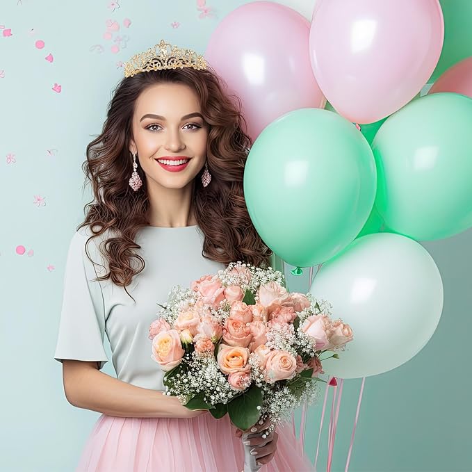 Schmoopy Tiara Crown for Women, Crystal Tiara for Bridal Prom Queen Birthday Birthday Party (A-Gold)