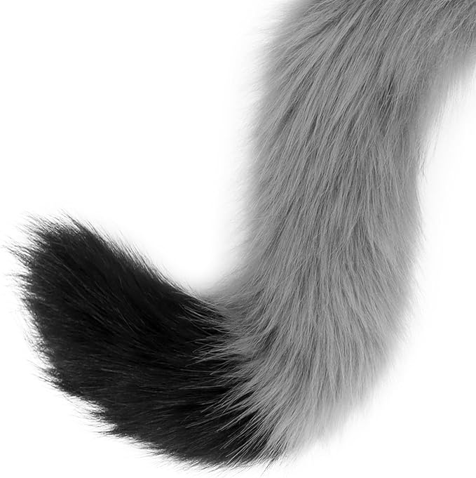 Faux Fur Fox Wolf Tail Animal Dog Furry Tails for Halloween Party Cosplay Accessory
