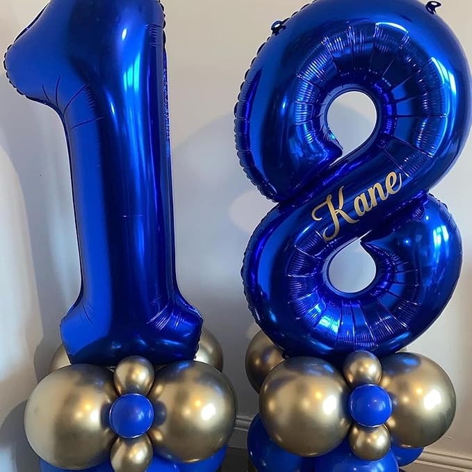 40 inch Navy Blue Number Balloon Dark Blue 0 Balloons Giant Foil Helium Balloons Blue Number 0 Balloon for Birthday Party Decorations