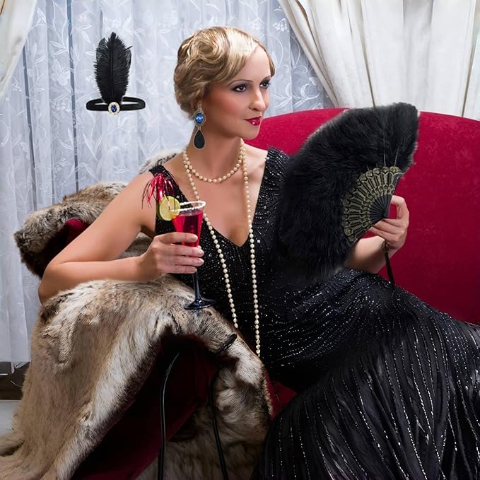 1920s Flapper Gatsby Accessories Set for Women Roaring 20's Theme Party Costume Kit Fashion Roaring 20's Theme Set