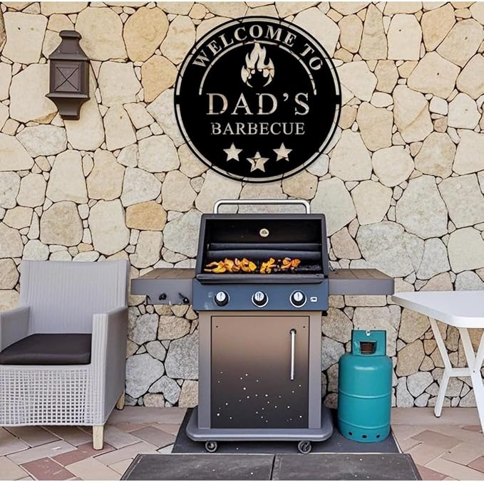 Personalized Metal Barbecue Wall Sign, Custom Barbecues Sign for Outdoor, Large BBQ, Barbecue Metal, Custom BBQ & Grill Signs, Father's Day Gift, Gift for Dad, Grandpa /4
