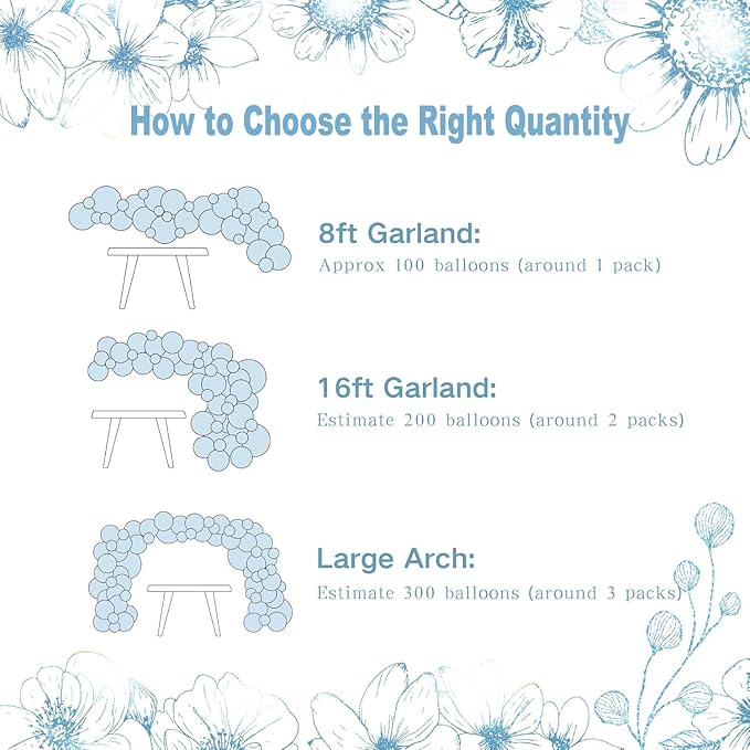 Dusty Blue Balloon Arch Kit 126 Pcs Light Blue and White Balloon Arch Garland Kit Include Macaron Balloons for Wedding Birthday Baby Shower Gender Reveal Bridal Decorations