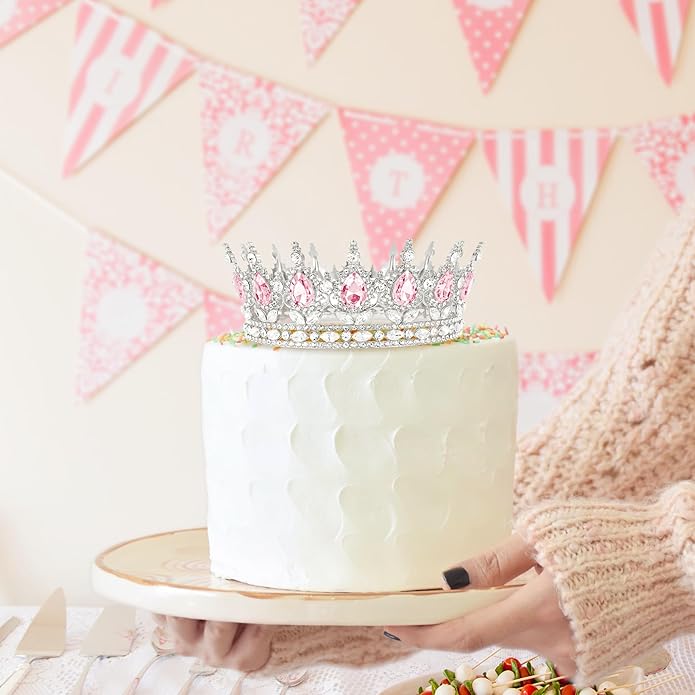 Gold Crown for Women, Crystal Queen Tiaras Headband Wedding Bridal Hair Accessories, Birthday Party Prom Cake Topper