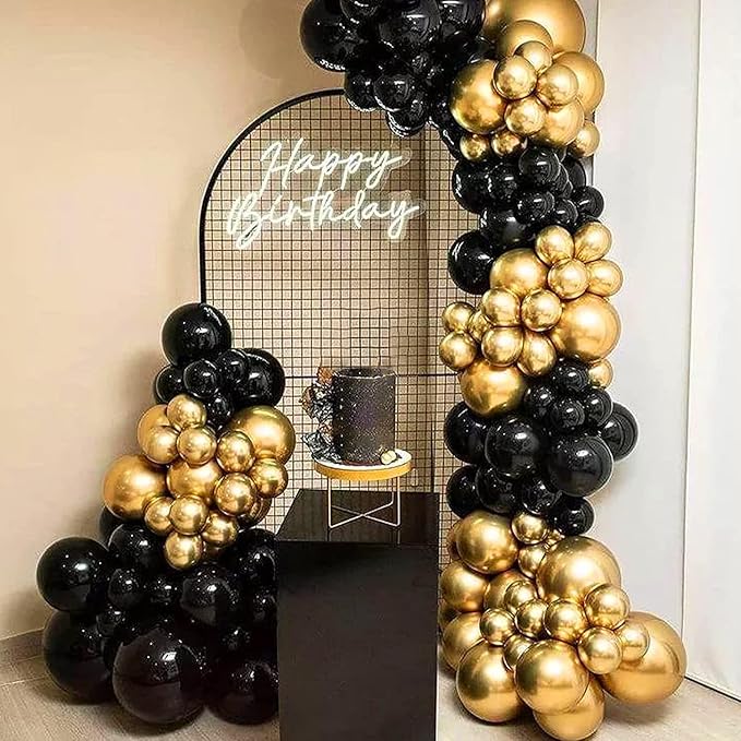 Labeol Metallic Gold Balloons Different Sizes 139PCS 18/12/10/5 Inch Chrome Gold Balloon Garland Arch Kit Quality Latex Balloons Gold Decorations for Wedding Party Birthday Graduation Baby Shower