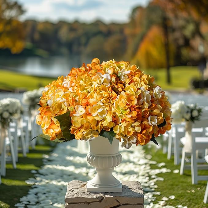 10PCS Faux Hydrangea Flower Hydrangea Artificial Flowers Hydrangea Bouquet Faux Flower Table Centerpieces for Home Wedding Bridal Bouquet Office Party DIY Floral Decor