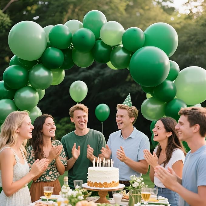 KAWKALSH Dark Green Balloon 12 Inch, 110pcs Latex Party Balloons Helium Bright Color for Birthday Baby Shower Wedding Party Supplies Arch Garland Decoration