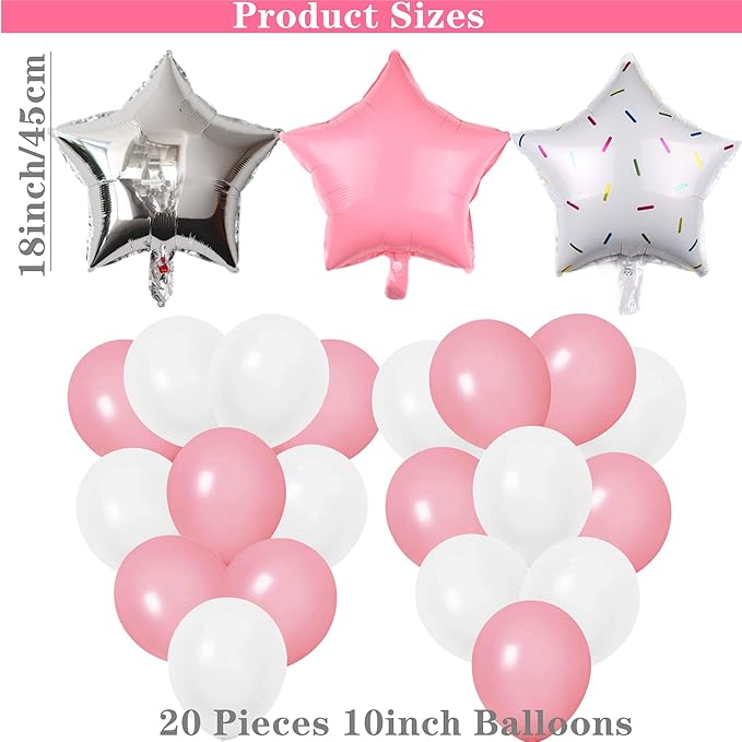 47 Pieces Sleepover Party Decoration Pink Sleepover Birthday Party Balloons Banner Cute Moon Star for Girls Pajamas Slumber Night Out Party Decoration (Pink)