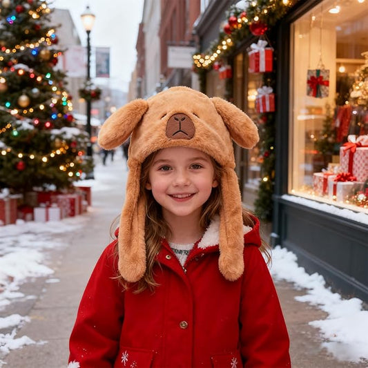Plush Ear Moving Jumping Hat,Cute Fluffy Cap, Soft Warm HeadWear