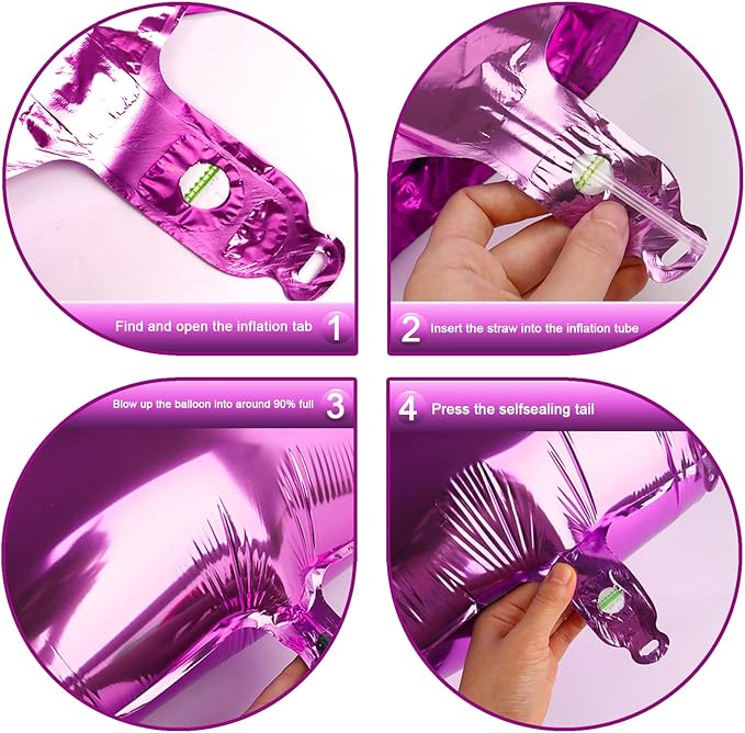 Large 40 Inch Rosy Purple 3 Number Balloon, 3 13 23 30 33 36 38 Rosy Purple Birthday Party Decorations, Numbers Three Foil Balloons for Anniversary Party Graduations Celebration Supplies