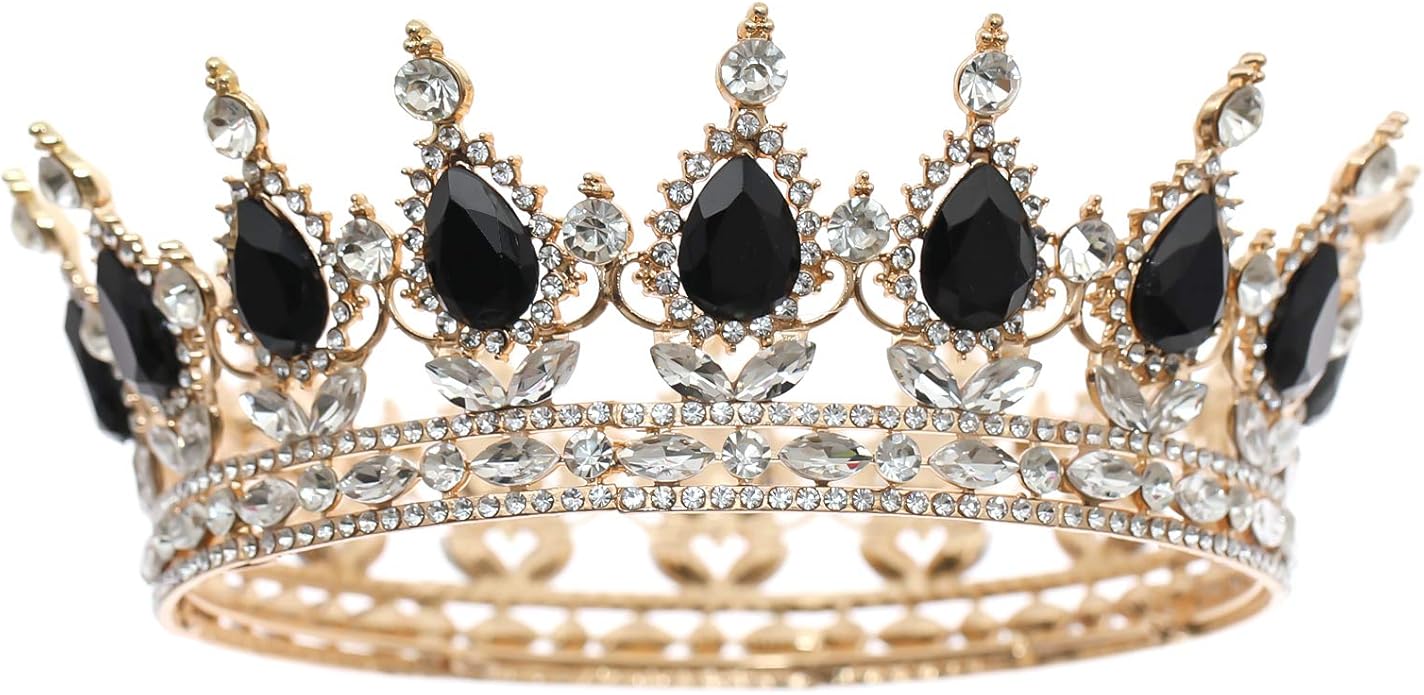 FORSEVEN Queen Crown Rhinestone Wedding Crowns and Tiaras for Women Costume Party Hair Accessories Princess Birthday Crown Crystal Bridal Crown Halloween Decorations Headband