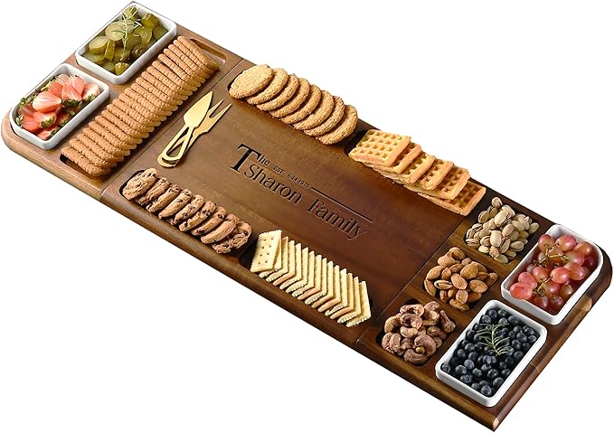 Shanik Premium Charcuterie Board - Extra Large Magnetic Double-Sided Cheese/Meat Serving Tray & Cutting Board - Gift for Weddings, Bridal Showers, Housewarming - Kitchen Essential, Quality 31 ½ inches