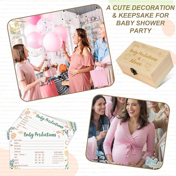 Zopedia Baby Prediction for Baby Shower, 50 Pcs Babies Shower Prediction Cards for Parents To Be, Funny Gender Reveal Guessing Game Activities for Party A04