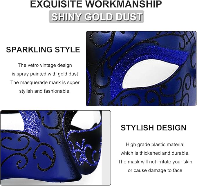 Masquerade Masks for Women Men Couple Lace Eye Mask for Venetian Carnival Halloween Party Ball Prom Costume Mardi Gras