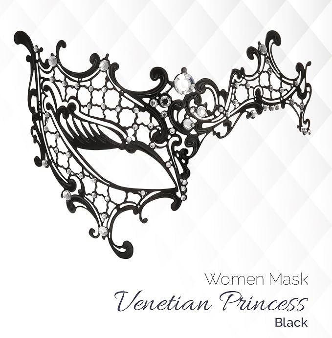 Masquerade Mask for Couples Women and Men - 3 Pack Venetian Gold and Black Lace, Mardi Gras Mask