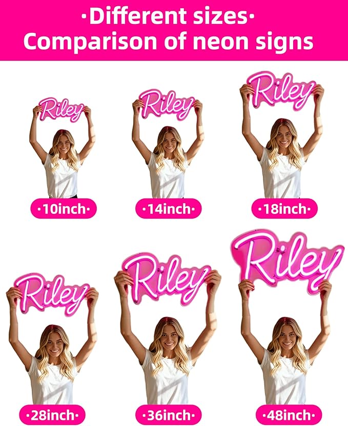 Custom Neon Sign for Wall Decor, Christmas Wall Decorations Personalized Neon Name Sign for Kids Happy Birthday, Customizable Gifts for Wedding Lighted & Neon Sign