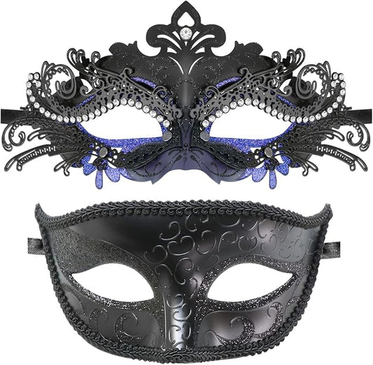 Coddsmz Couple Masquerade Mask Set - Venetian & Mardi Gras Mask for Women & Men