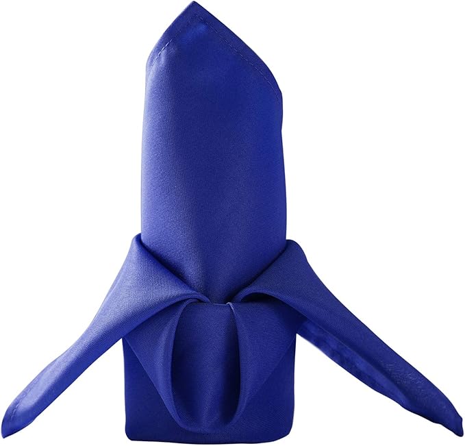 50pcs Polyester Cloth Napkins - 20 x 20 inch Royal Blue Dinner Washable Napkins with Hemmed Edges for Restaurant/Wedding/Hotel(50,Royal Blue)