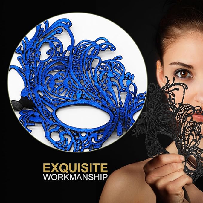 Couple Masquerade Mask for Women Men Venetian Mask Halloween Mask for Party Prom Ball Costume Lace Mask