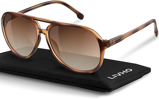 livho Trendy Polarized Aviator Sunglasses Women Men, Retro Sun Glasses for Women Men 2025, Oversized UV Protection Shades