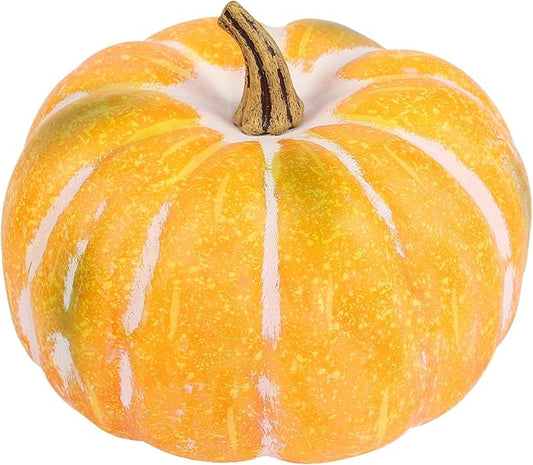 DuHouse Large Artificial Pumpkin Decoration Foam Pumpkin Fall Harvest Decor for Halloween, Thanksgiving, Porch, Indoor Outdoor Display