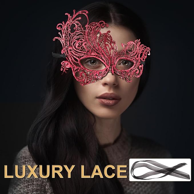Couple Masquerade Mask for Women Men Shiny Venetian Mask Halloween Mask for Party Prom Ball Costume Lace Masks