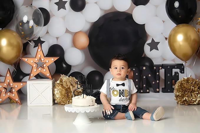 Oh Baby Cake Topper - Glitter Black Acrylic Baby Shower Cake Decorations, Gender Reveal Cake Pick (Black)