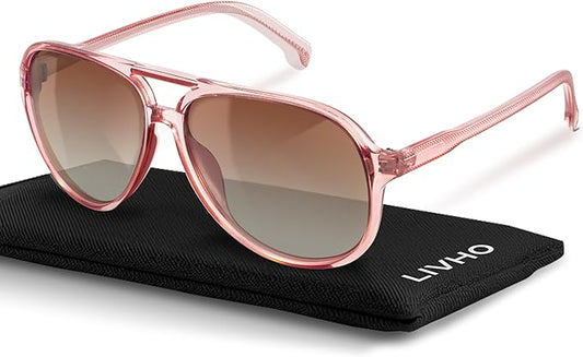 livho Trendy Polarized Aviator Sunglasses Women Men, Retro Sun Glasses for Women Men 2025, Oversized UV Protection Shades