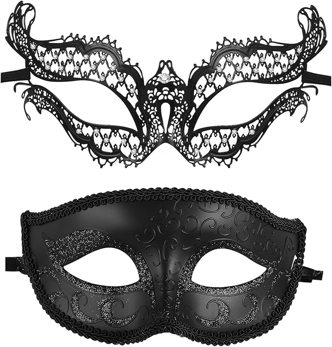 OIDEA Masquerade Mask for Couple - Roman Greek Venetian Mask Halloween Prom Party Costume Ball Mardi Gras Mask for Women Men