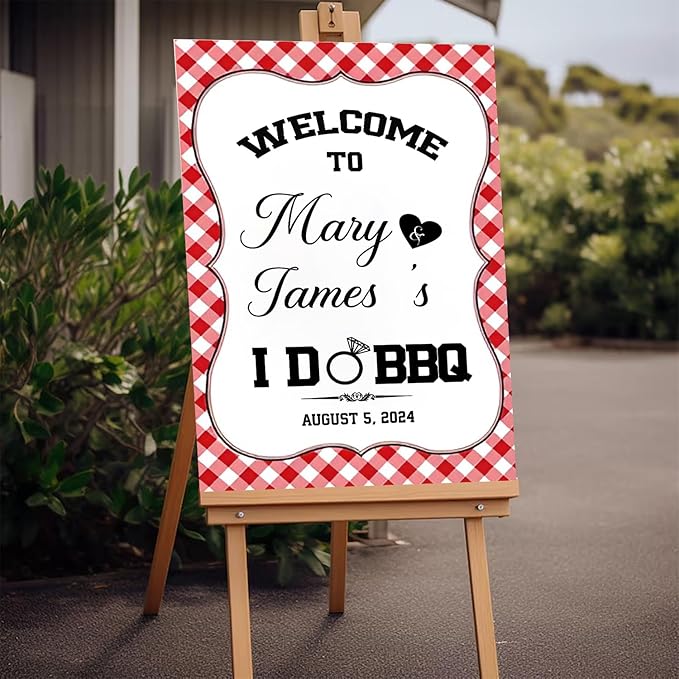 Personalized I Do BBQ Welcome Sign, I Do BBQ Sign, I Do BBQ Decorations, BBQ Engagement Party Sign, Couples Shower BBQ Sign, Welcome To The I Do BBQ Party Sign, BBQ Welcome Sign