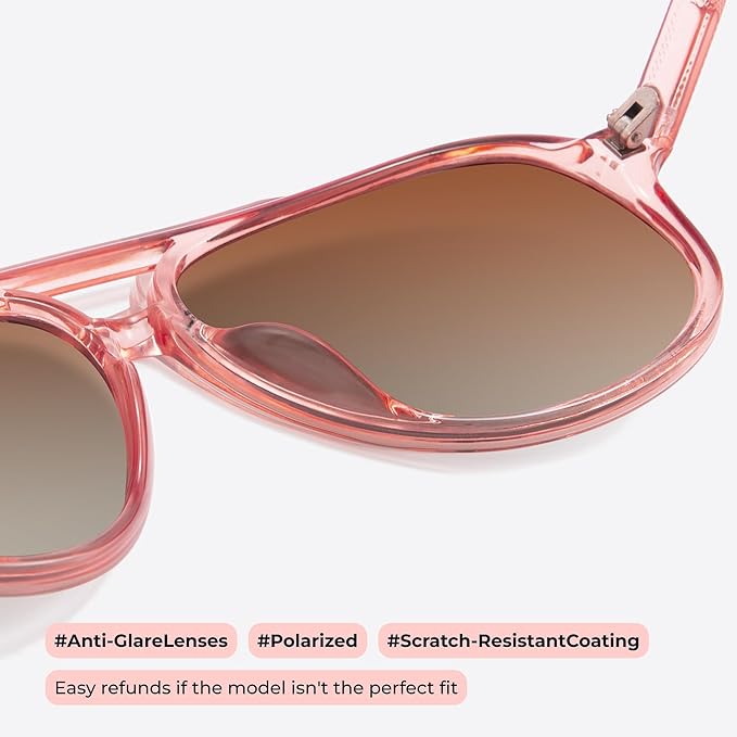 livho Trendy Polarized Aviator Sunglasses Women Men, Retro Sun Glasses for Women Men 2025, Oversized UV Protection Shades