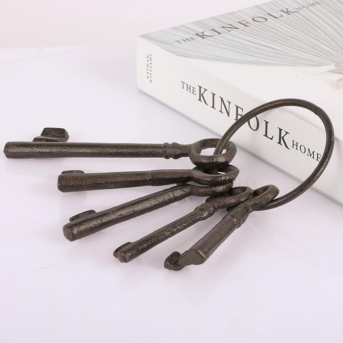 Cast Iron Keys Decor Vintage Pirate Keys Skeleton Keys For Antique Style Treasure Chest Keys Set Halloween Prop