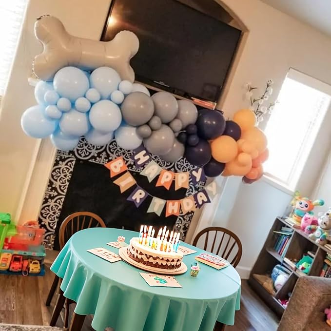 Blue and Orange Balloons Arch Navy Royal Dark Blue Yellow Orange Balloons Garland for Puppy Dog Birthday Decorations Dusty Yellow Blue Light Blue Latex Balloons Graduation Baby Shower Supplies