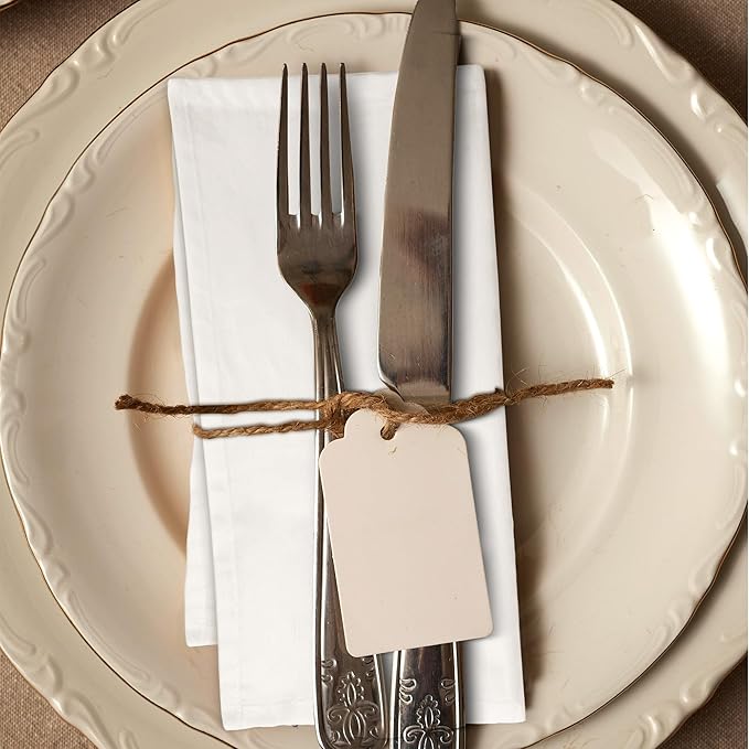 Urban Villa Cloth Napkins Ivory Dinner Napkins Set of 12 (18X18 Inches) 100% Cotton Absorbent Washable Durable Reusable Cloth Napkins Ideal for Farmhouse Party Thanksgiving Harvest Fall Dinner Napkins