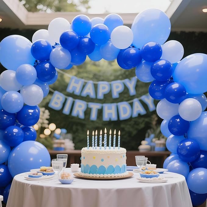 KAWKALSH Blue Balloon 110pcs, 12 Inch Thickened Latex Party Balloons Helium Bright Color for Birthday Baby Shower Wedding Party Supplies Arch Garland Decoration