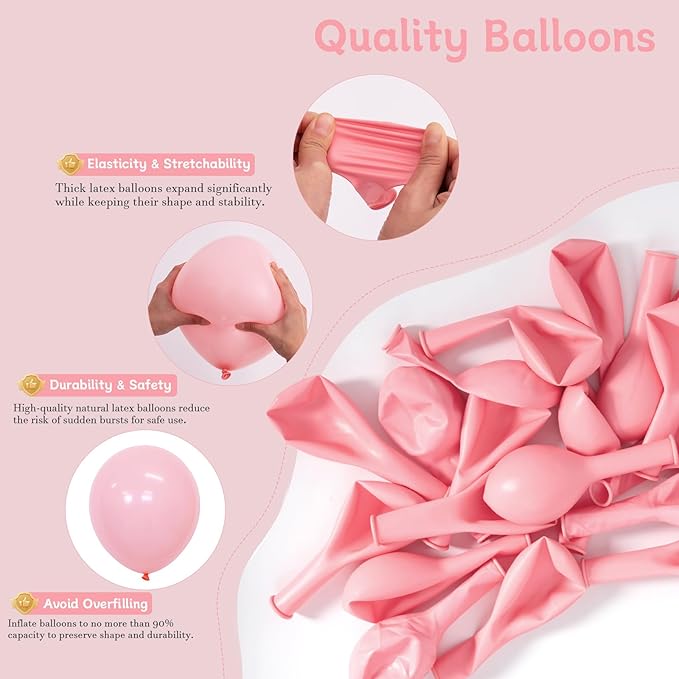 Pink Balloons 60 Pcs Light Pink Balloons 12 Inch Baby Pastel Pink Balloon for Arch Garland Birthday Party Baby Shower Gender Reveal Bridal Shower Wedding