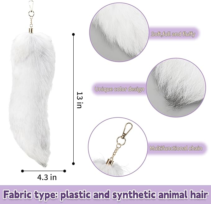 BADALU Therian Mask and Tail Set Cat Mask for Girls Halloween Furry Mask Fox Mask Wolf Tail Cat Costume Leather Choker Faux Fur Tail Cosplay Party