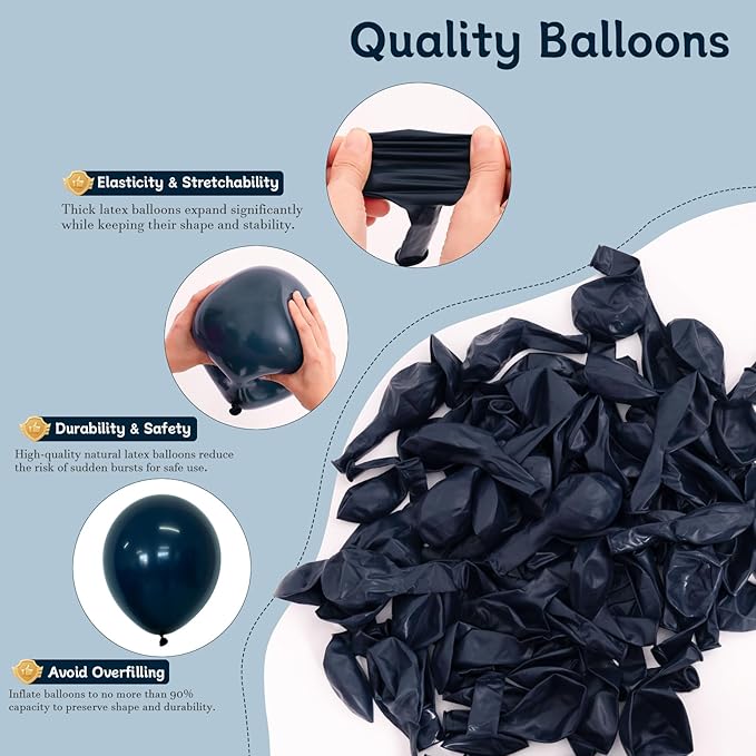 Navy Blue Balloons, 60 PCS 12 Inch Thickened Latex Balloons for Birthday Party Decoration, Graduation, Wedding, Baby Shower, Anniversary, Engagement and Balloon Garlands